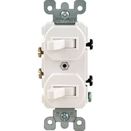Leviton Leviton 15 amps Single Pole Toggle Switch White 1 pk 05224-2WS